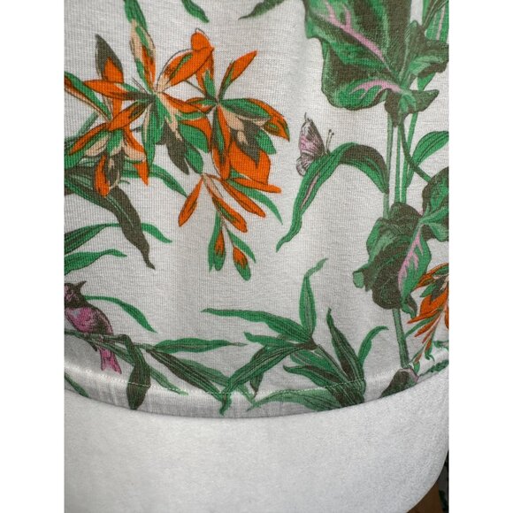 Anthropologie‎ Womens Floral Boho Peasant Blouse XS Long Sleeve Tropical Birds - Picture 7 of 14